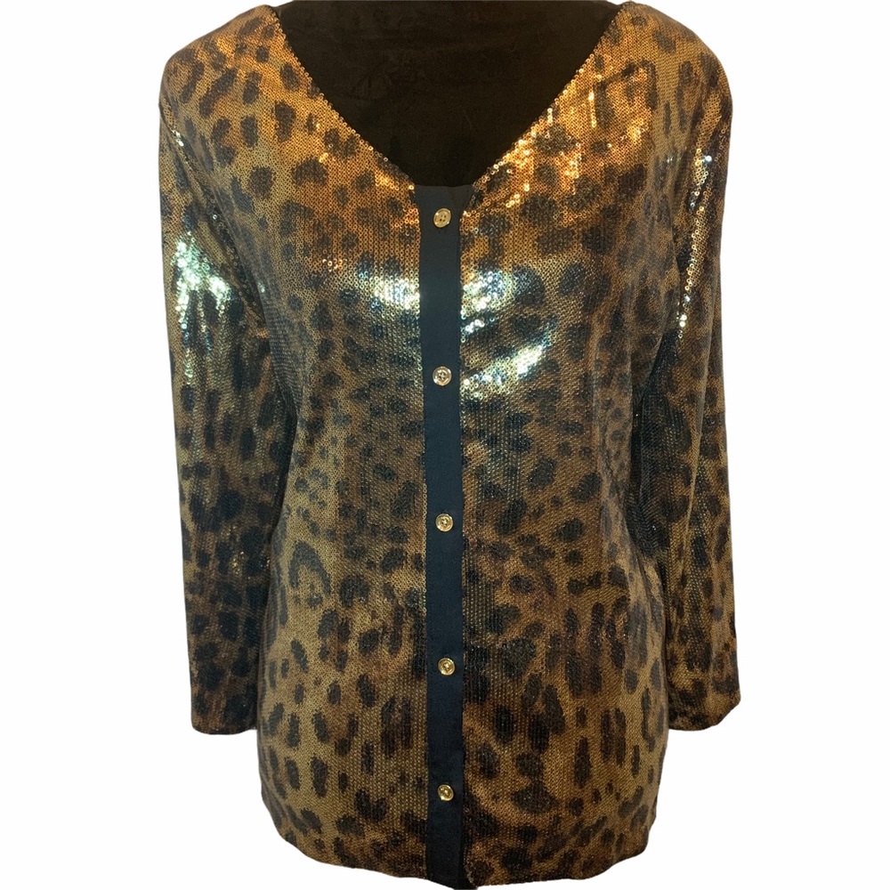 MICHAEL Michael Kors Leopard Sequin Top